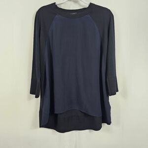 COS  Multi Media Color Block Sweater in Black and Navy - Size M
